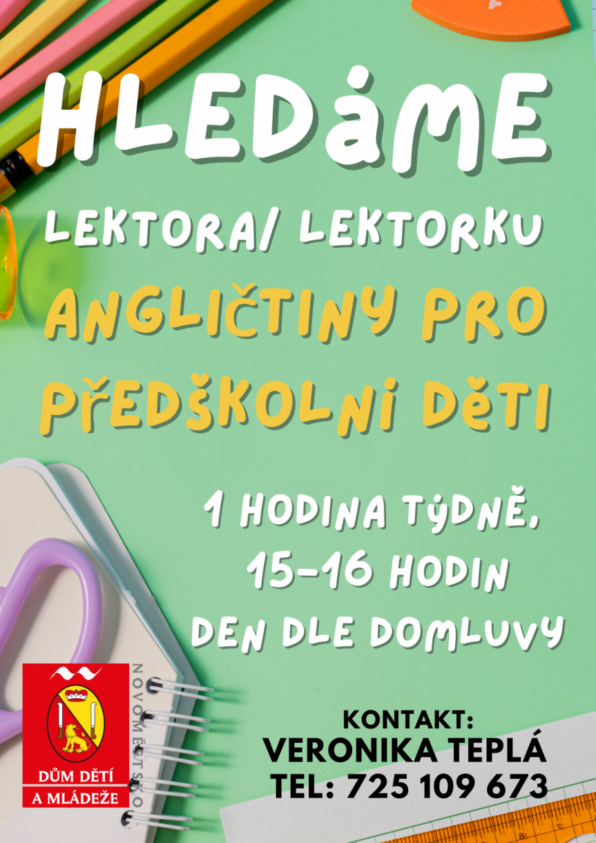 HLEDÁME LEKTORA/LEKTORKU ANGLIČTINY