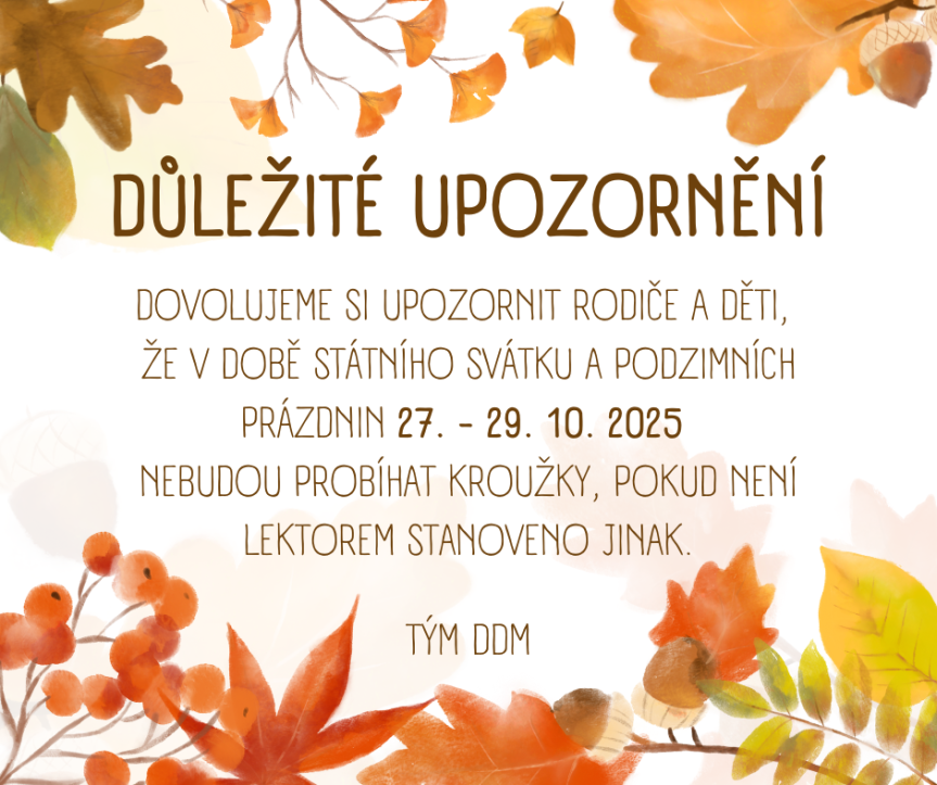 DŮLEŽITÉ UPOZORNĚNÍ